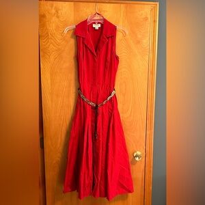 Vintage Talbots 100% Cotton Sleeveless Midi Dress, Size 4